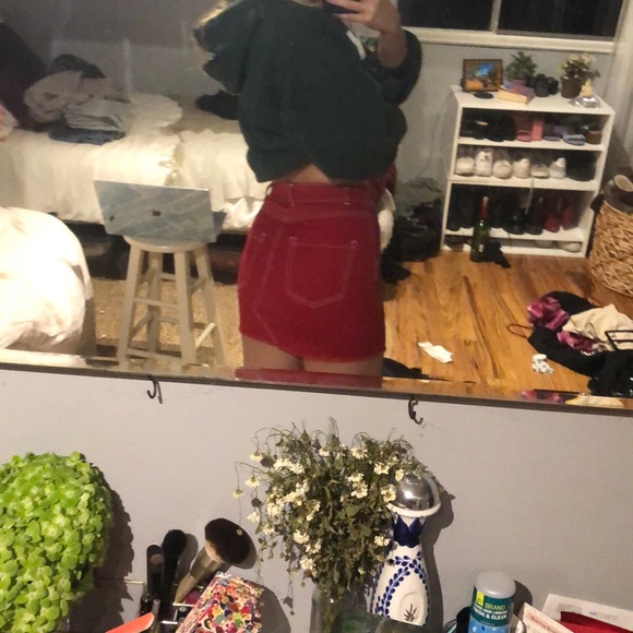 Red Denim Skirt - Picture 4 of 4